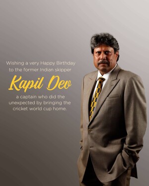 Happy Birthday Kapil Dev - Poster, Wishes Images Free Download 32 Kapil Dev Birthday